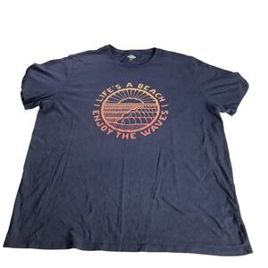 Old Navy T-Shirt Mens XXL Blue Life's A Beach Enjoy The Waves Graphic Surf Tee